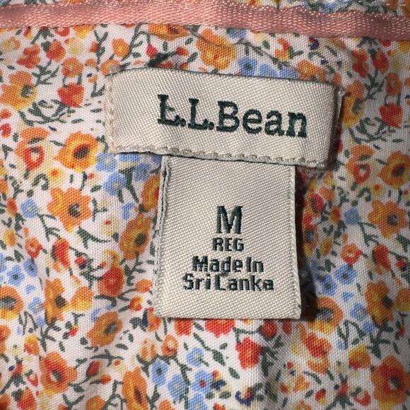 L.L.Bean Floral button down Shirt women’s Size Medium - Picture 5 of 7